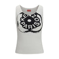 Débardeur en coton blanc de la marque Kenzo, coupe classique et tissu léger, visible sur le mannequin.