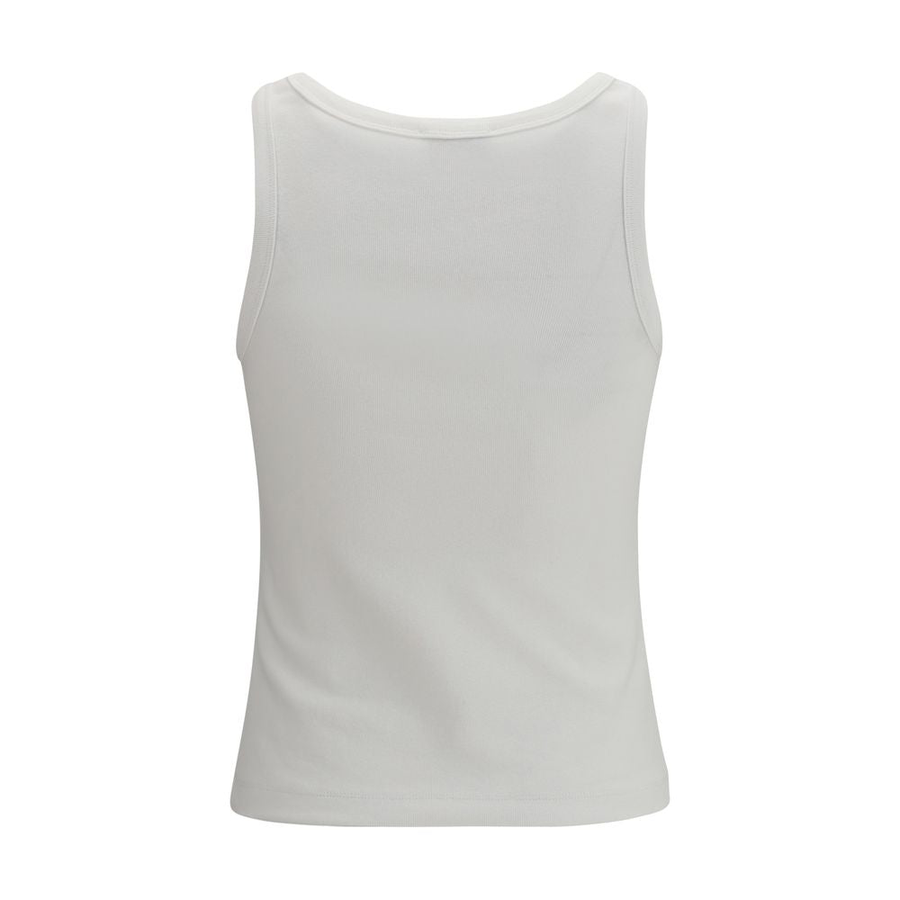 Débardeur blanc en coton de la marque Kenzo, visible sur un mannequin, avec un design simple et élégant.