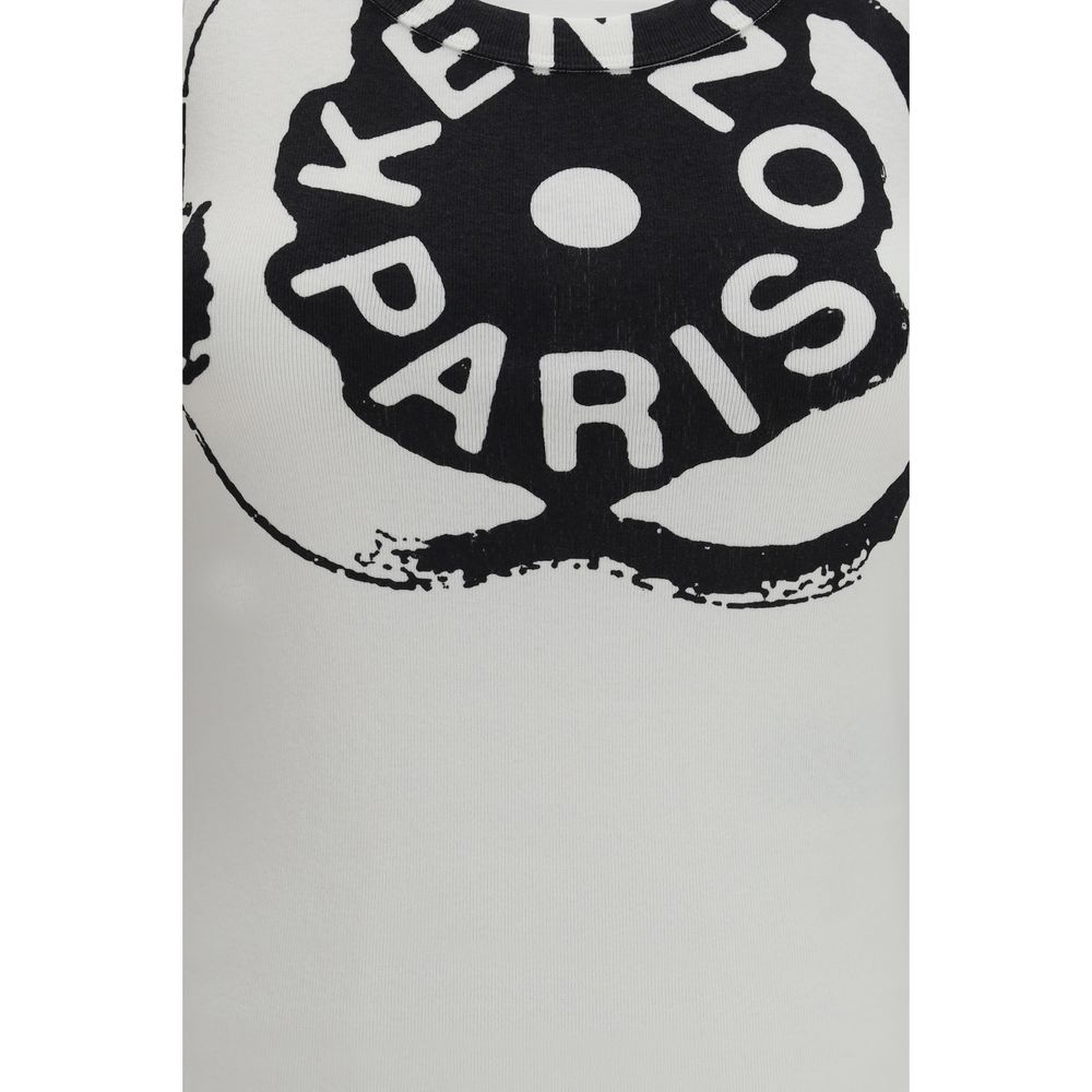 Débardeur blanc en coton de la marque Kenzo, coupe classique et tissu doux, visible sur l'image.