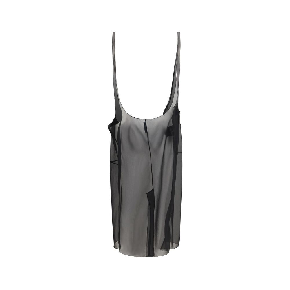 Jupe midi en polyester noir de Prada, coupe élégante, portée décontractée, visible avec détails du tissu et de la longueur.
