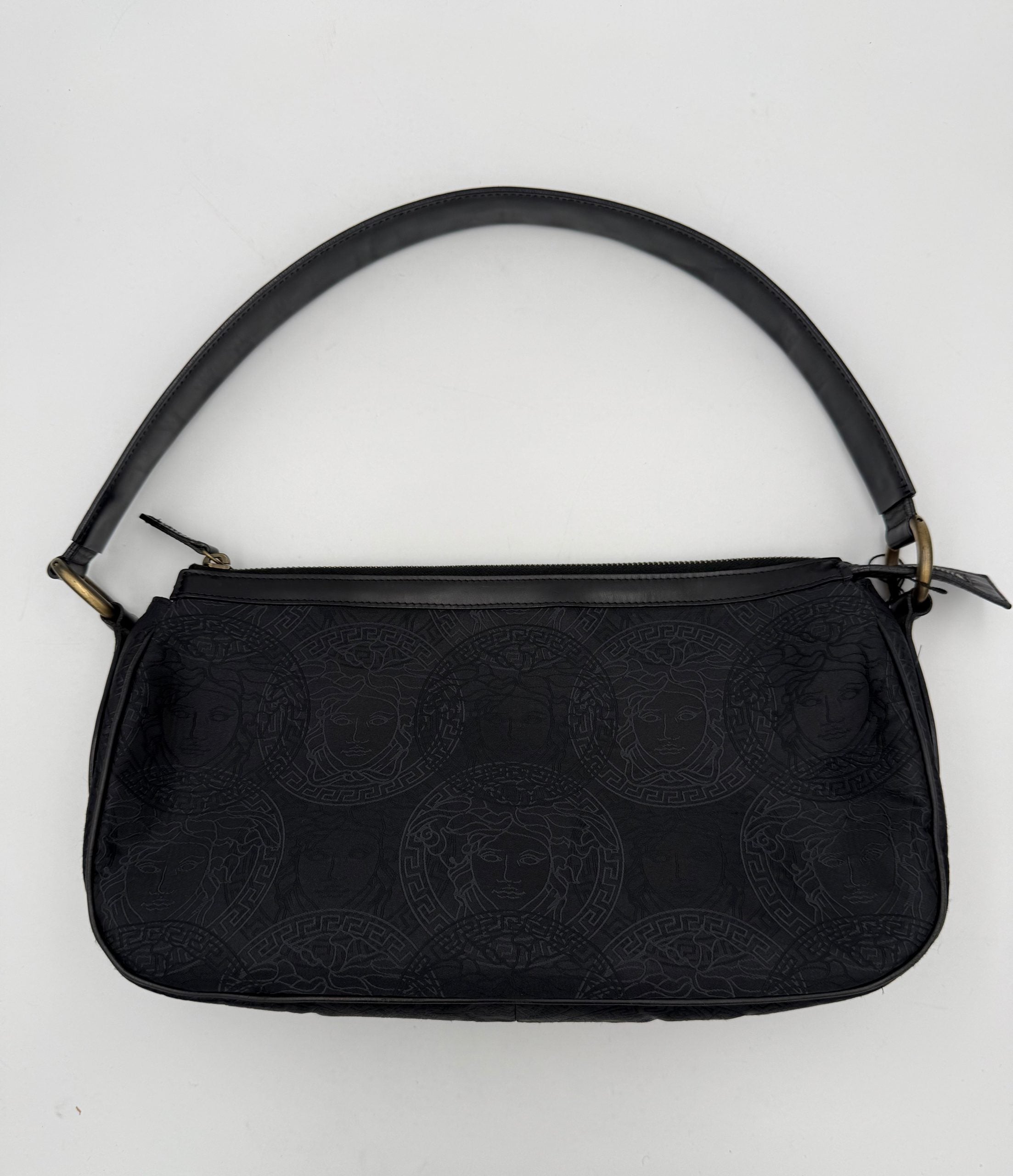 Sac à épaule Versace Medusa en jacquard avec motif emblématique, orné du logo Versace, élégant et sophistiqué.
