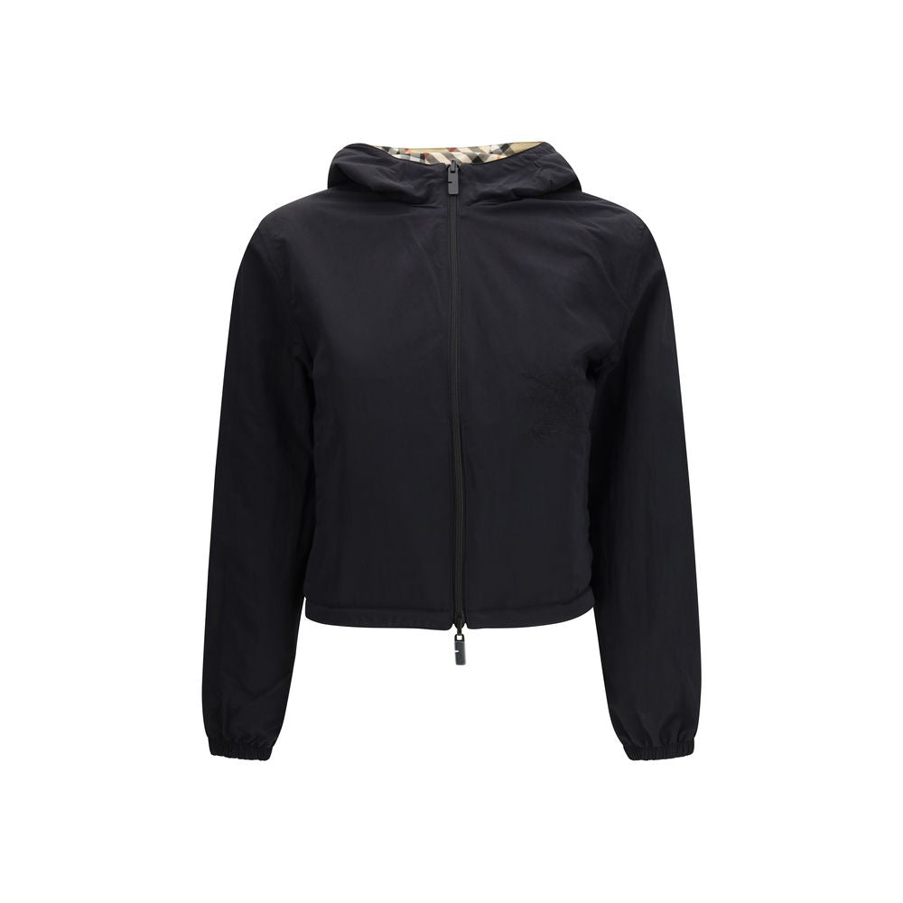 Veste longue beige en polyester de la marque Burberry, vue en détail sur le produit.