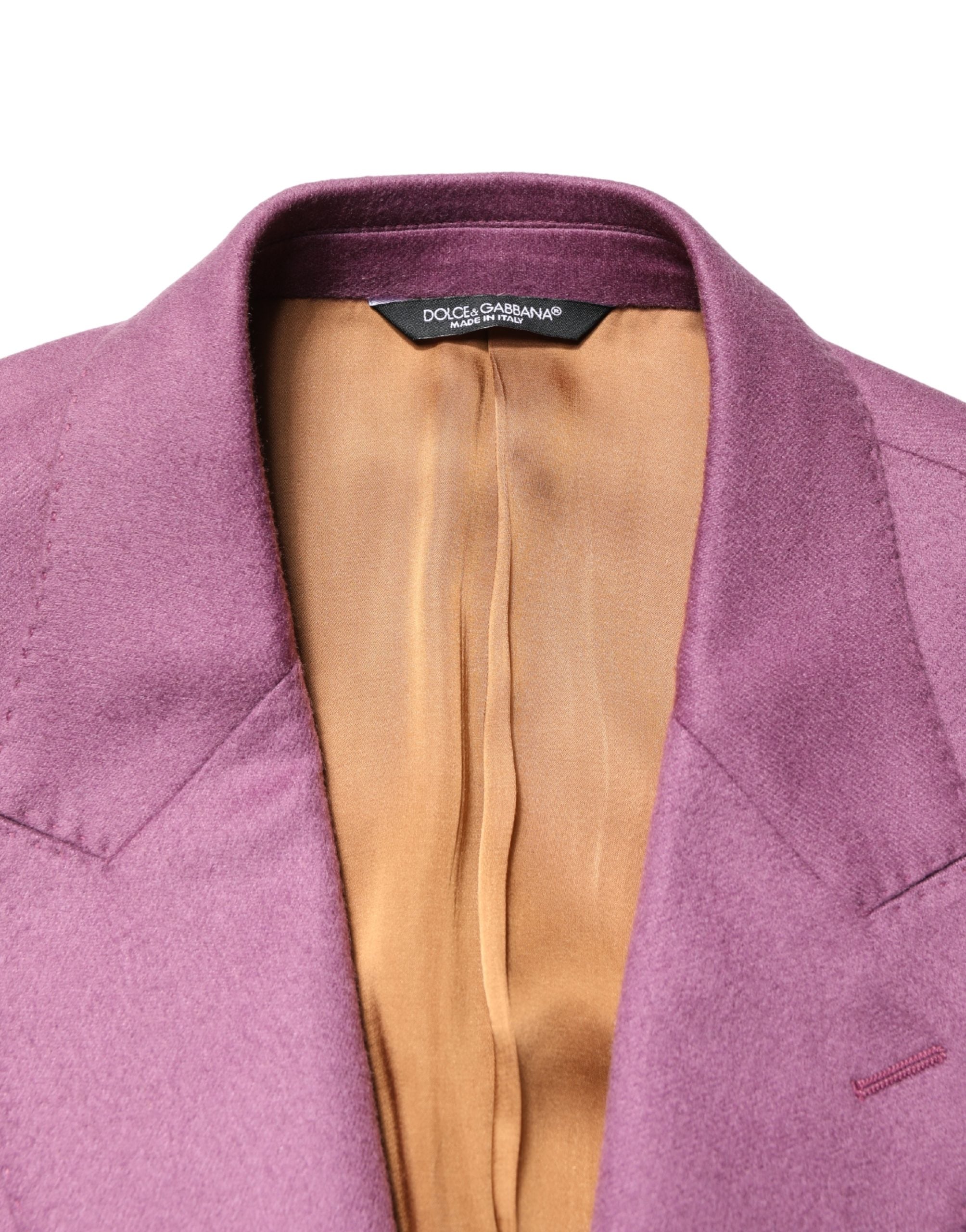 Manteau blazer slim en cachemire violet de Dolce & Gabbana, veste élégante pour homme.