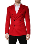Manteau blazer en cachemire rouge Dolce & Gabbana, coupe slim fit, veste élégante pour homme.