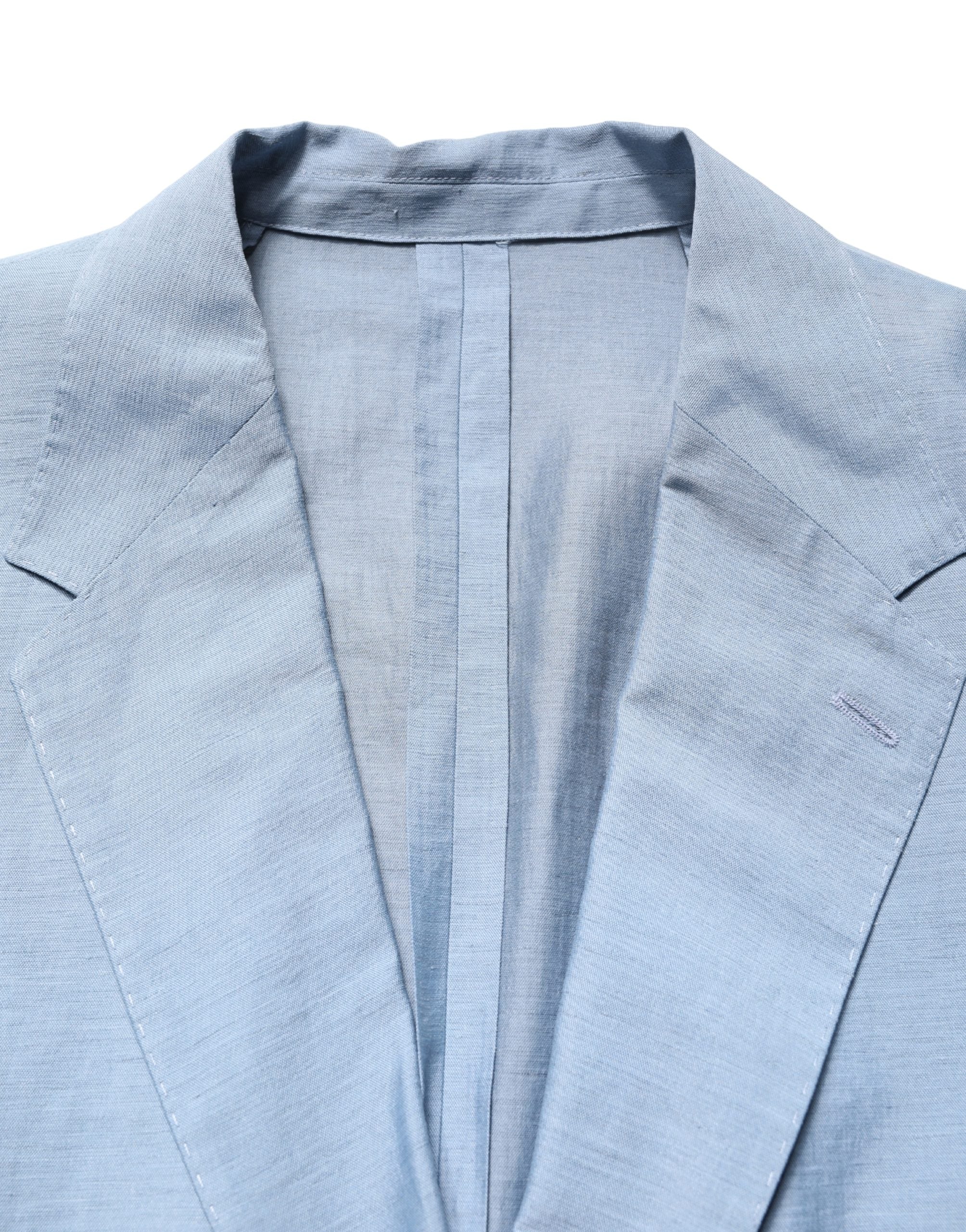 Veste blazer homme Dolce & Gabbana Light Blue à un bouton, coupe classique, tissu léger, style élégant et moderne.