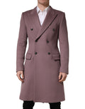 Manteau trench homme double boutonnage marron Dolce & Gabbana, veste élégante en tissu solide avec col et poches latérales.