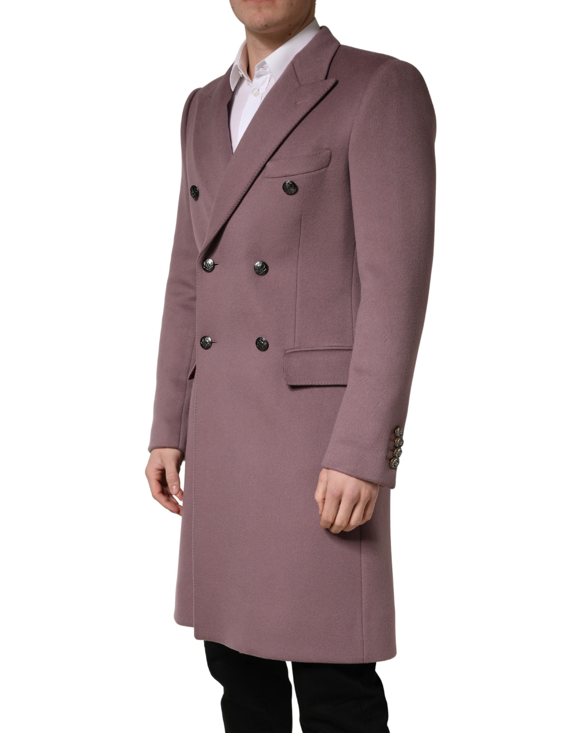 Manteau trench pour homme Dolce & Gabbana, marron, double boutonnage, coupe élégante et style classique.