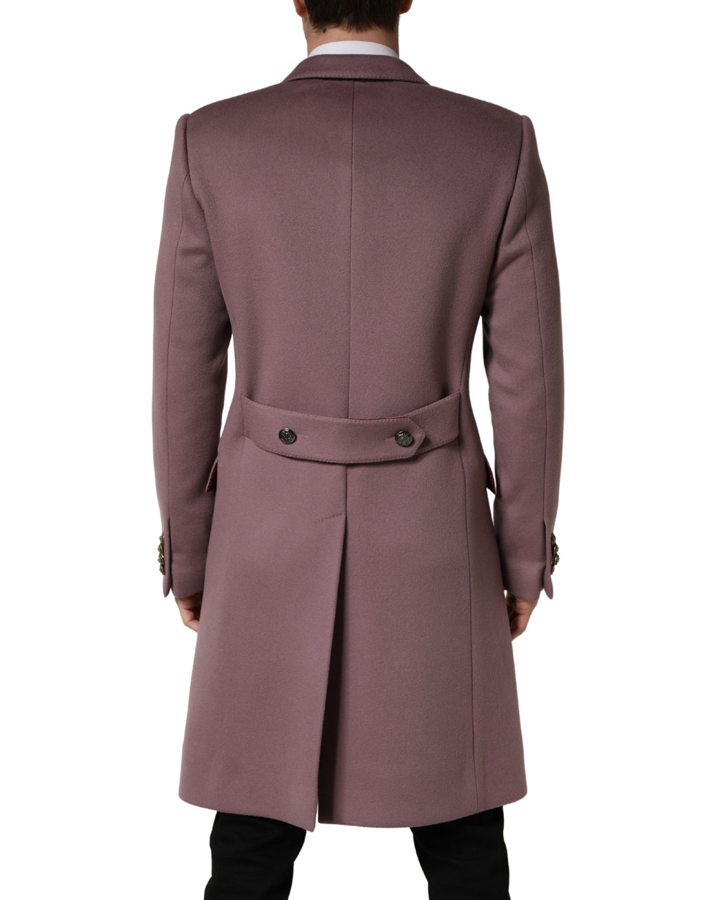 Manteau trench pour homme Dolce & Gabbana marron à double boutonnage, élégant et classique, porté devant.