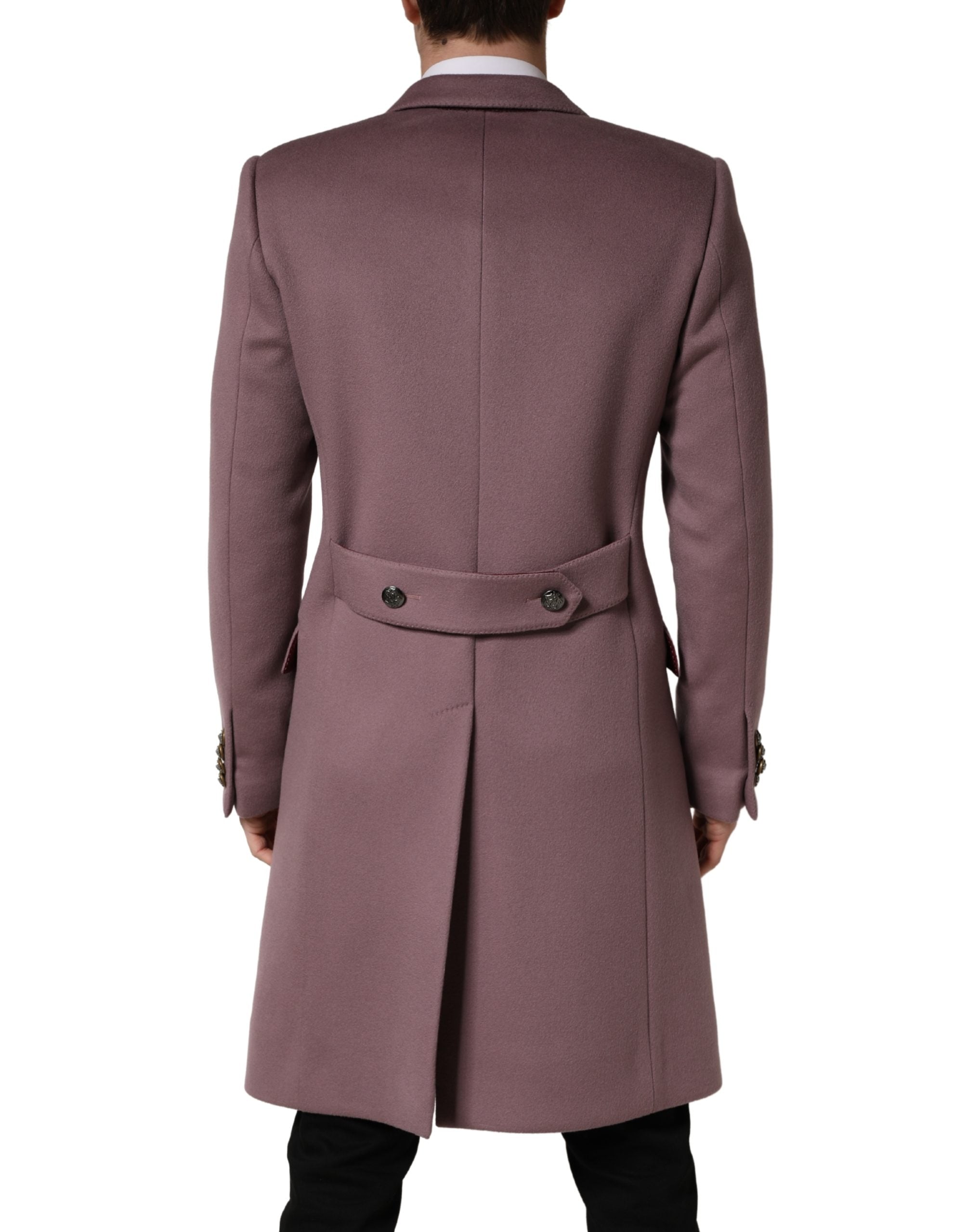 Manteau trench pour homme Dolce & Gabbana marron à double boutonnage, élégant et classique, porté devant.
