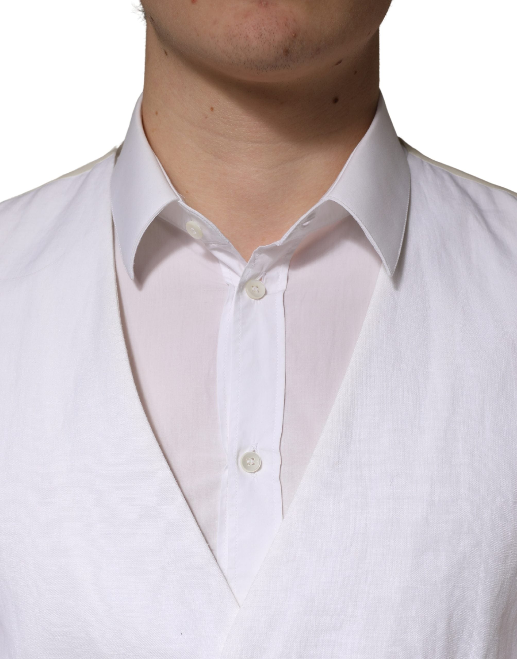 Costume homme formel blanc Dolce & Gabbana SARTORIA en lin, deux pièces, veste et pantalon élégants pour occasions spéciales.