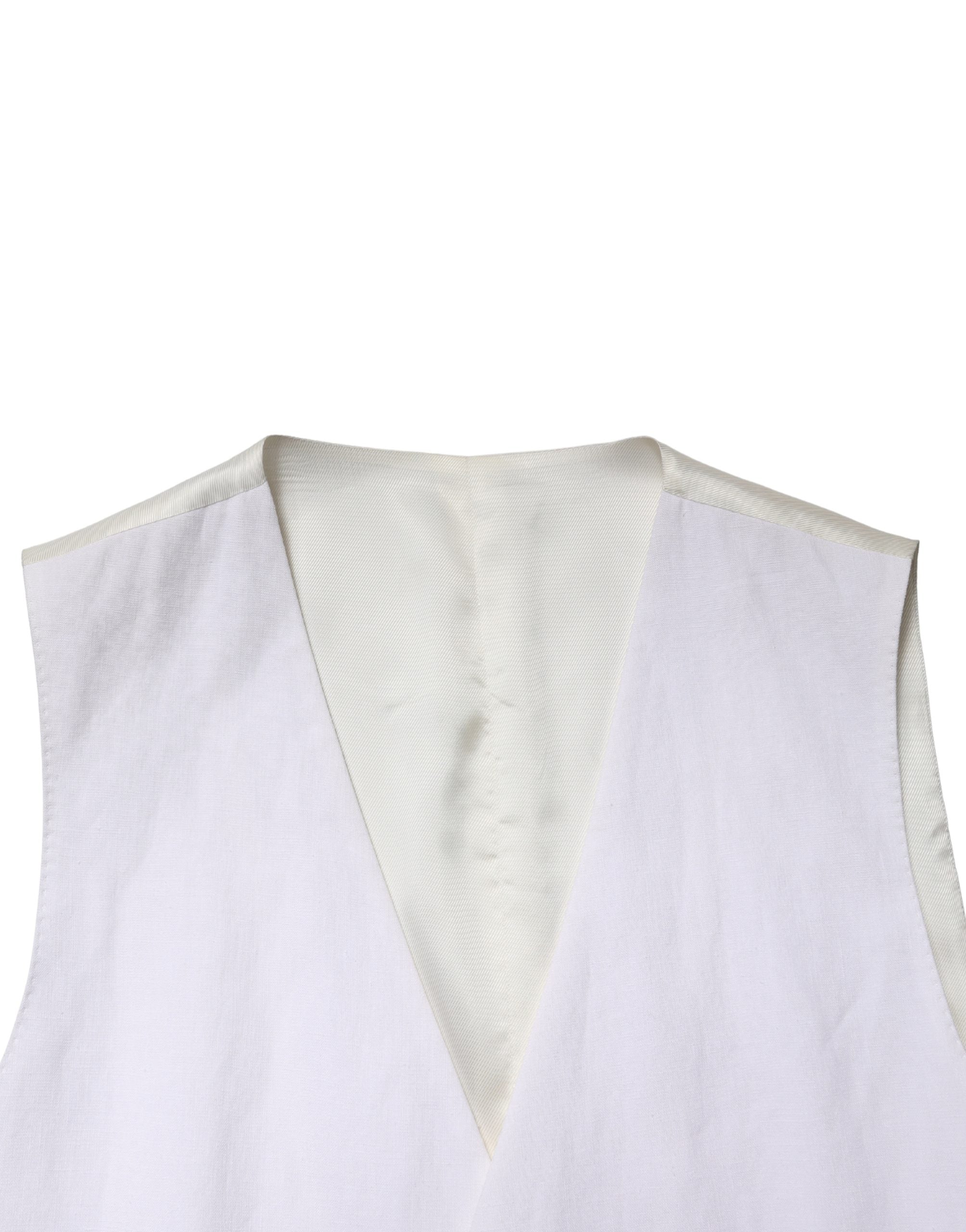 Costume homme blanc Dolce & Gabbana SARTORIA en lin pour occasions formelles, veste et pantalon élégants.