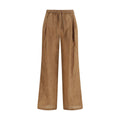 Pantalons décontractés en lin marron de Dolce & Gabbana, style élégant et confortable pour homme.