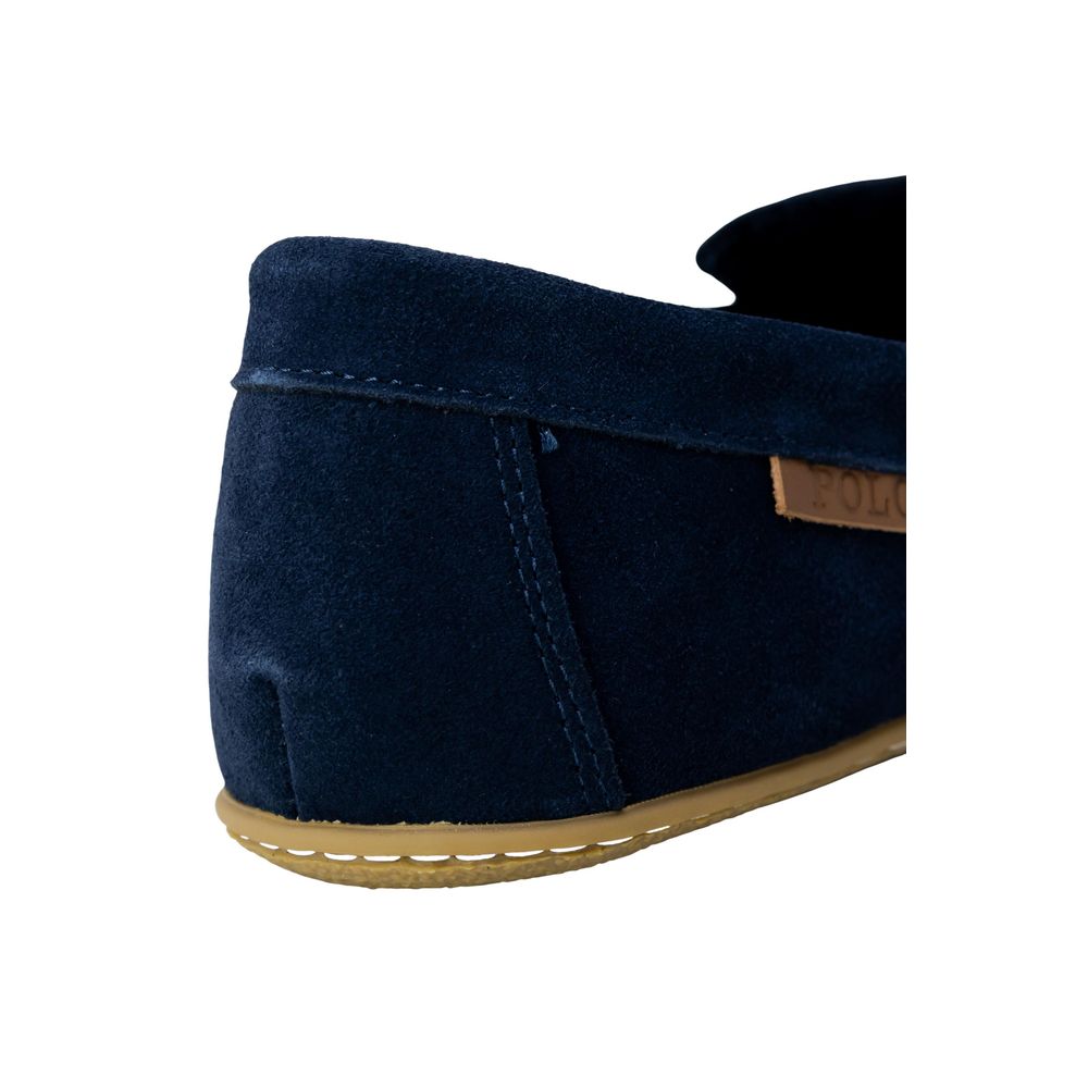 Chaussons en fausse fourrure bleue Ralph Lauren pour homme ou femme, confortables et élégants.