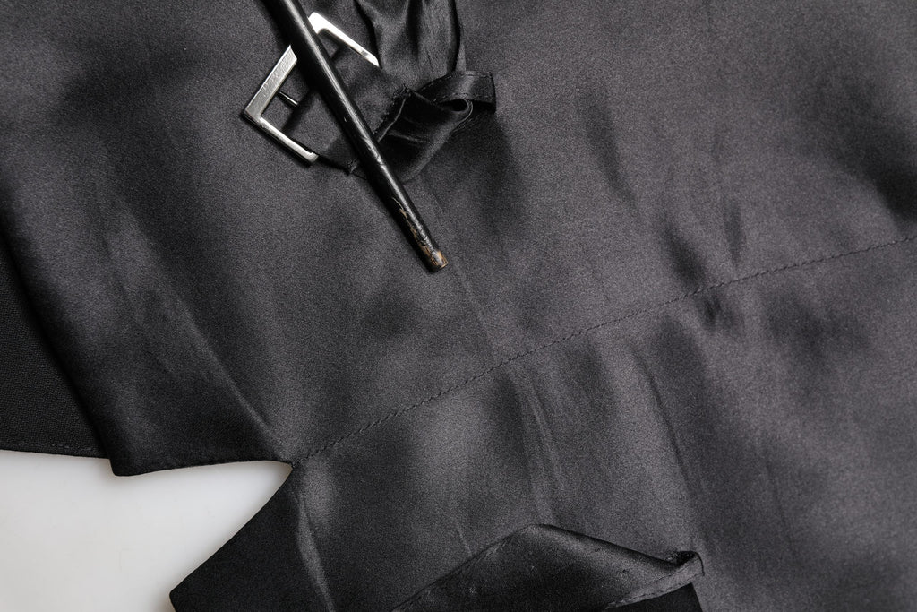 Gilet homme noir en laine à simple boutonnage de Dolce & Gabbana, veste élégante et classique pour homme.