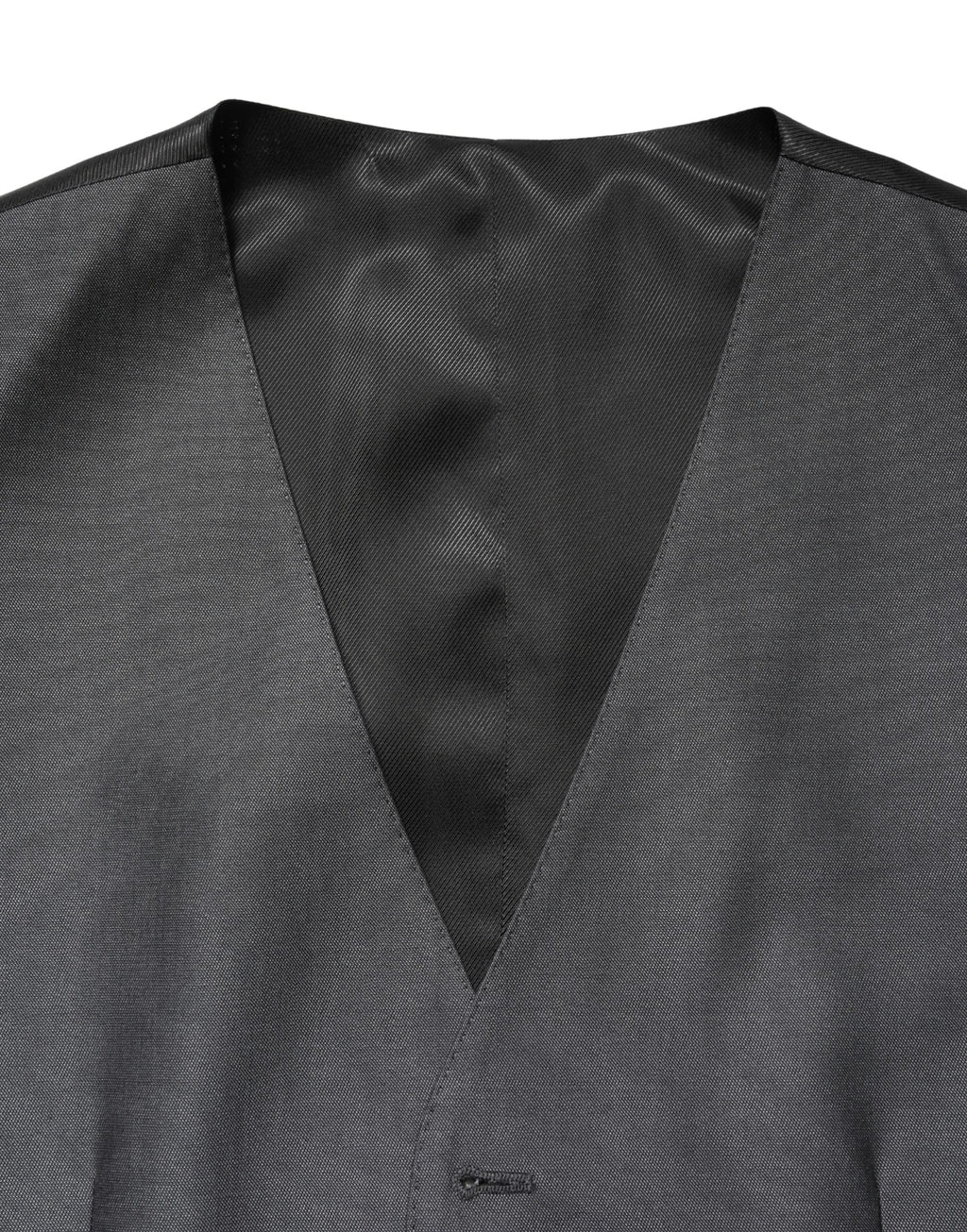 Gilet pour homme Dolce & Gabbana en gris foncé, à simple boutonnage, en tissu élégant et ajusté.