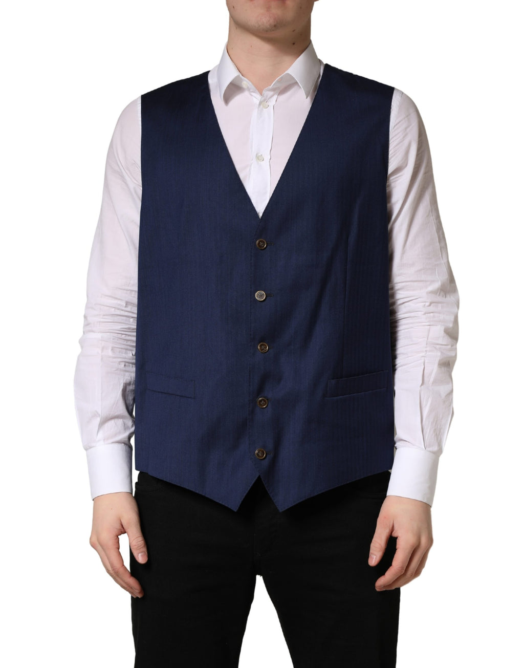 Veste de costume en laine bleue marine de Dolce & Gabbana, robe formelle et élégante pour femmes.