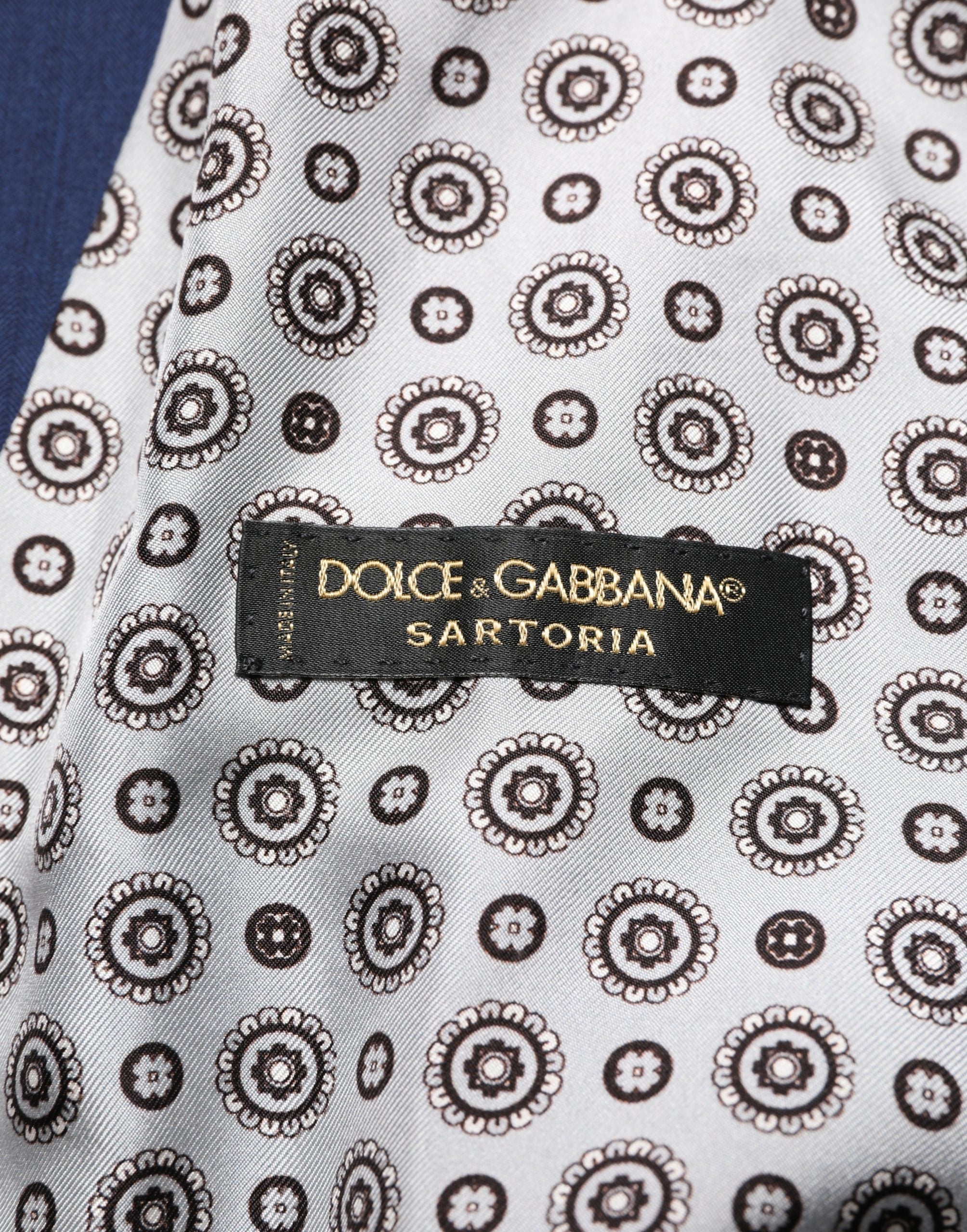Gilet formel en laine bleu marine de Dolce & Gabbana, veste sans manches élégante pour homme.