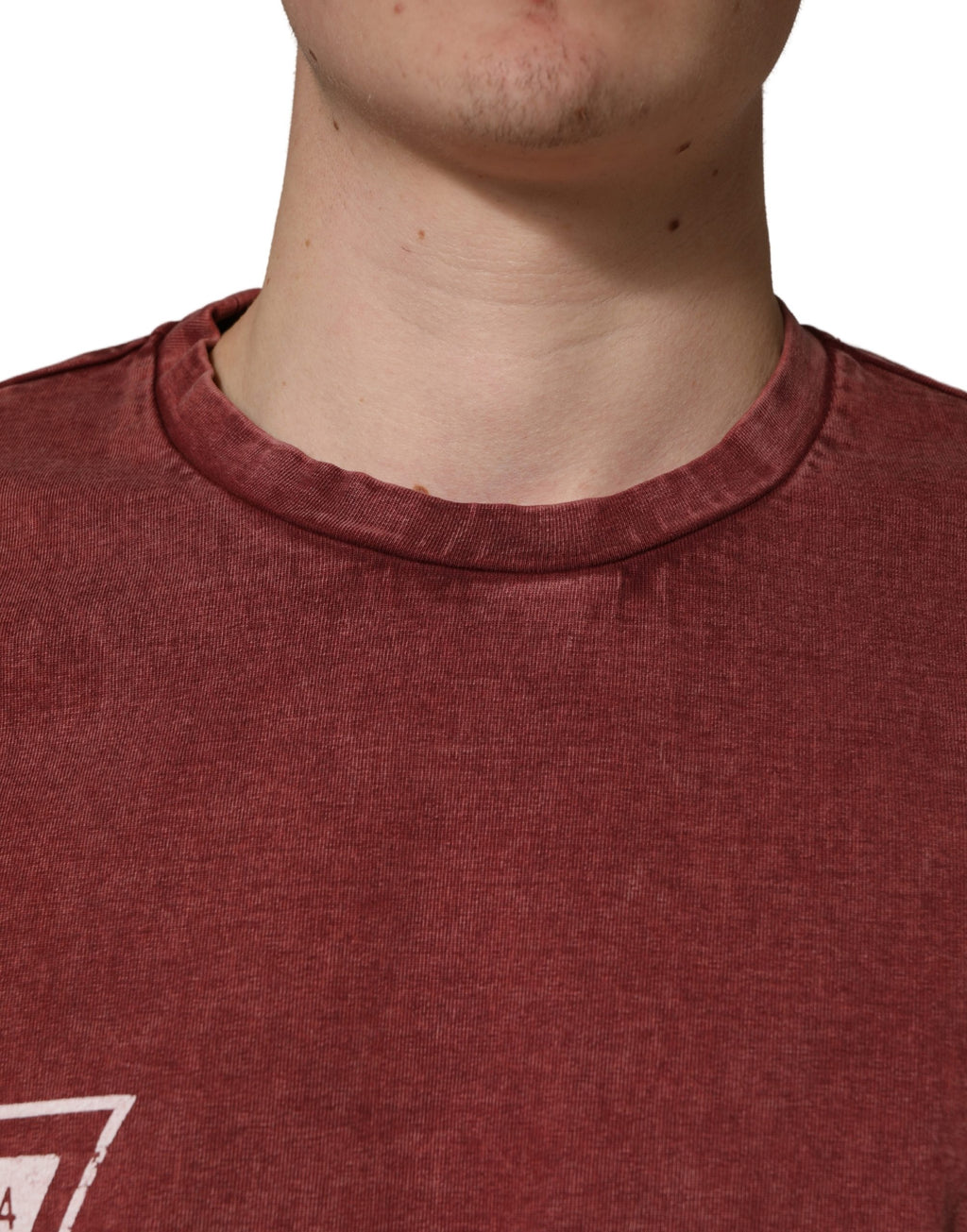 T-shirt ronde à manches courtes Dolce & Gabbana couleur marron avec motif imprimé, col rond, en coton.