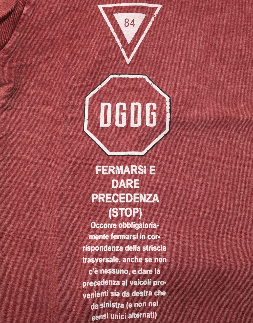T-shirt Dolce & Gabbana à manche courte, col rond, motif marron et rouge, style décontracté.