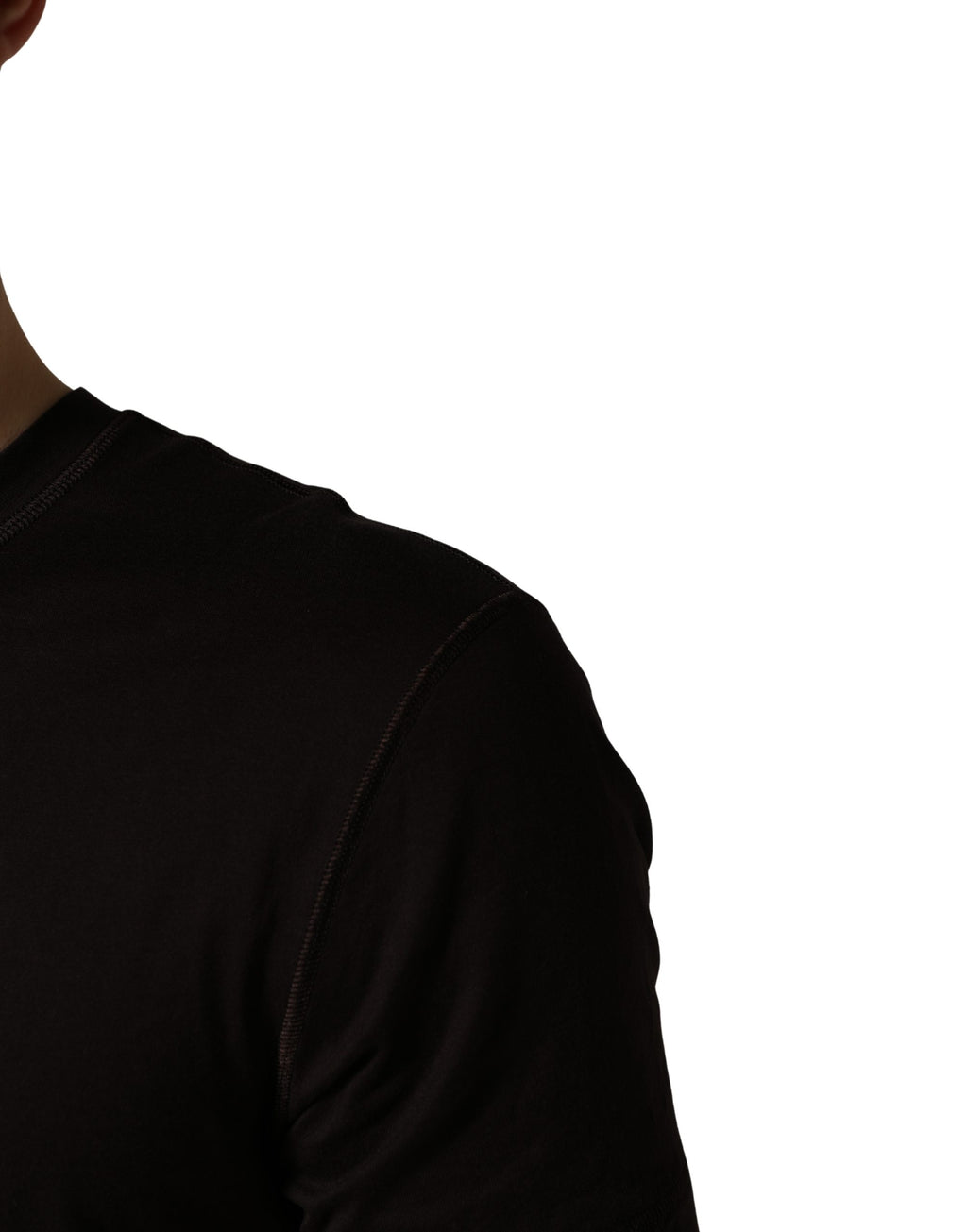 T-shirt homme Dolce & Gabbana à col ras du cou marron avec logo brodé, style décontracté.
