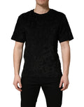 T-shirt casual noir Dolce & Gabbana DG Mania avec logo imprimé, porté sur un modèle, vue de face.