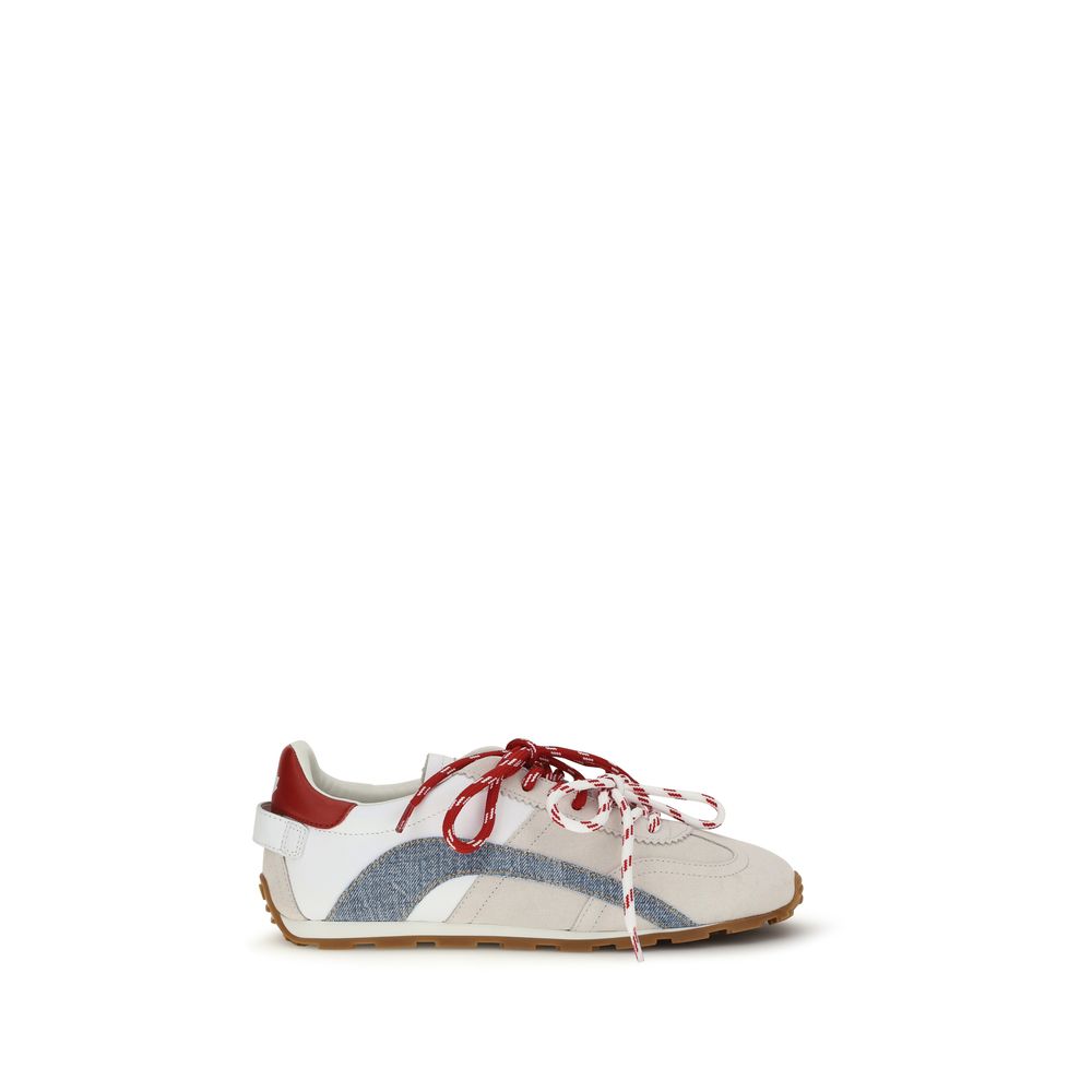 Sneakers basses en cuir de veau multicolore Dsquared² Bos Taurus avec détails colorés et semelle blanche.