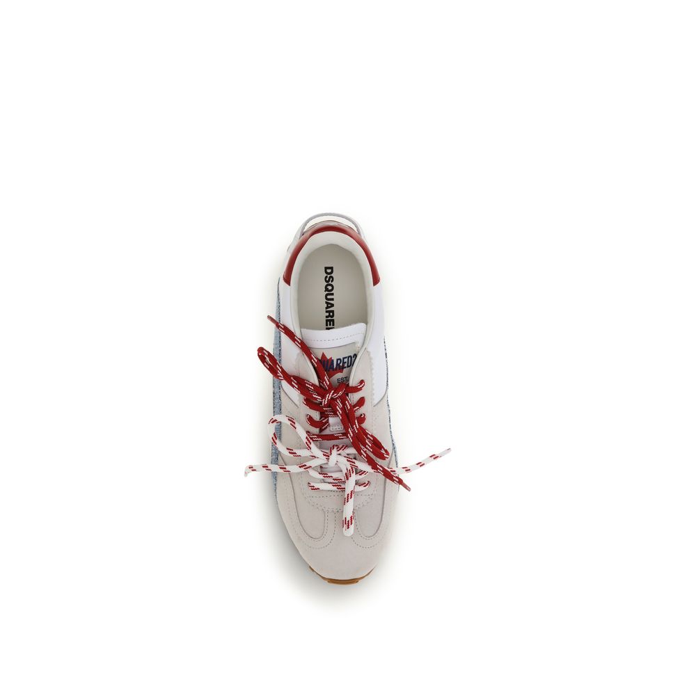 Chaussures basses en cuir de veau multicolore Dsquared² Bos Taurus, sneakers à la mode avec design coloré et détails élégants.