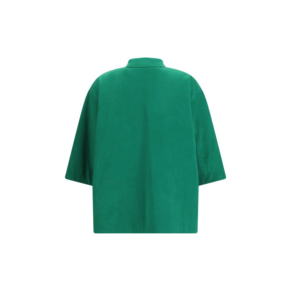 Veste en polyéthylène bicolore Prada pour motard, avec coupe ajustée et détails modernes, vue de face.