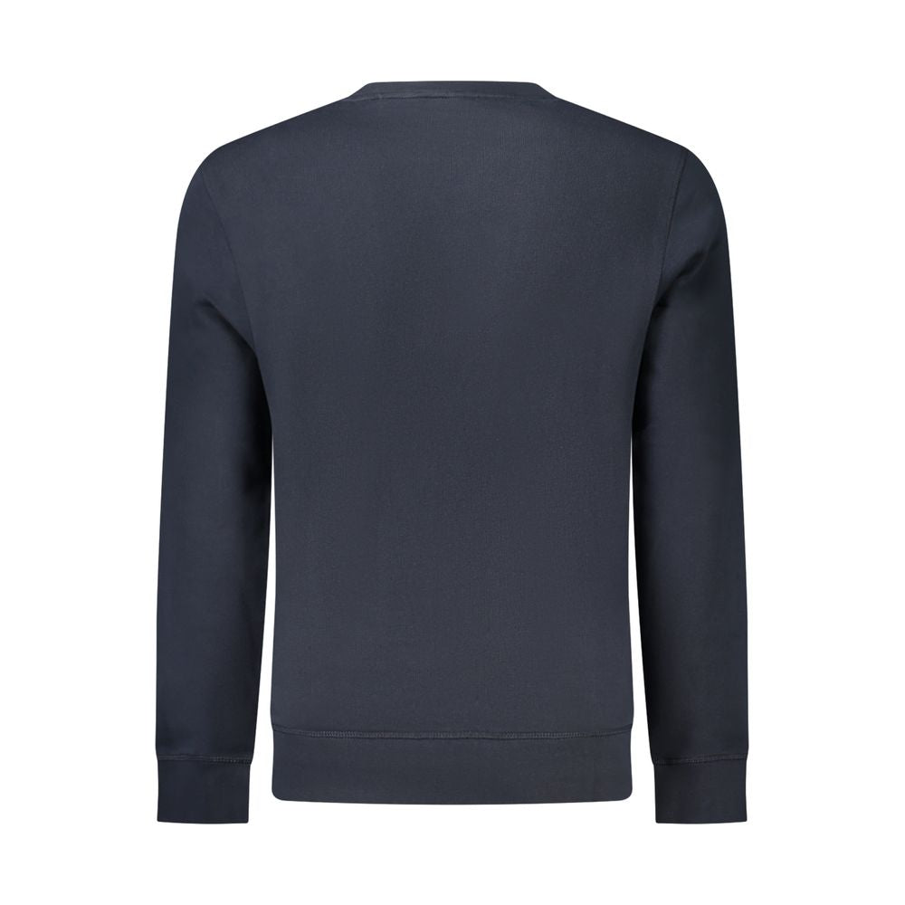 Sweatshirt homme Hugo Boss en coton bleu, décontracté avec logo discret, manches longues et coupe classique.