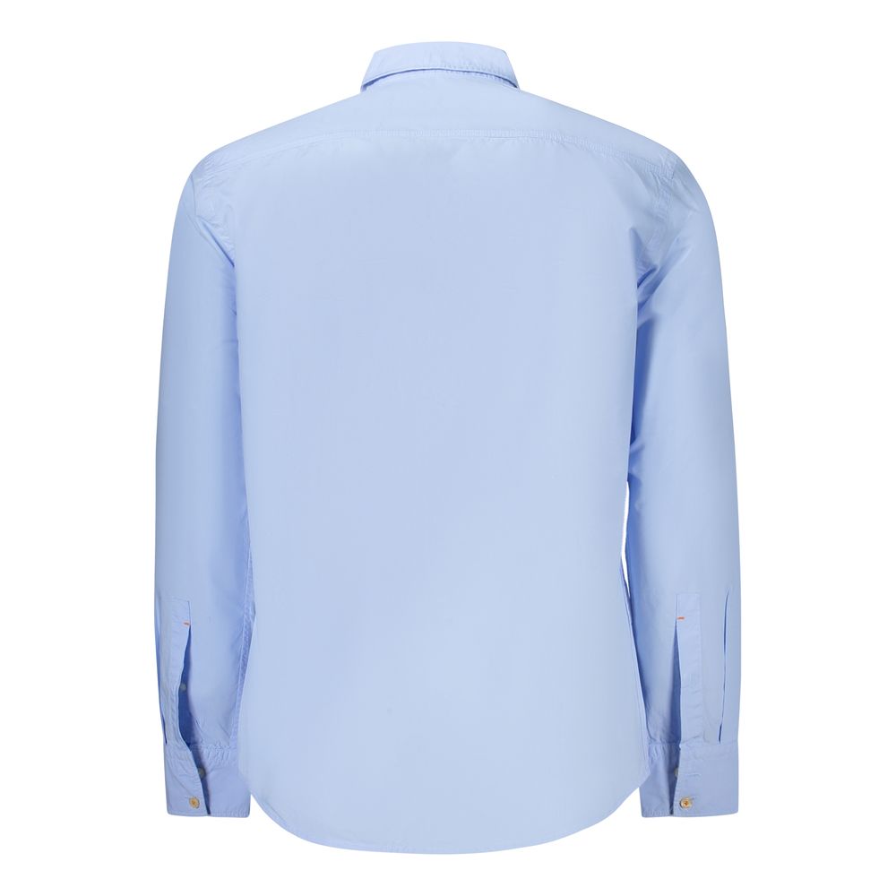 Chemise pour homme Hugo Boss Azzurro en coton, vue de face, élégante et confortable, avec col classique et boutons.