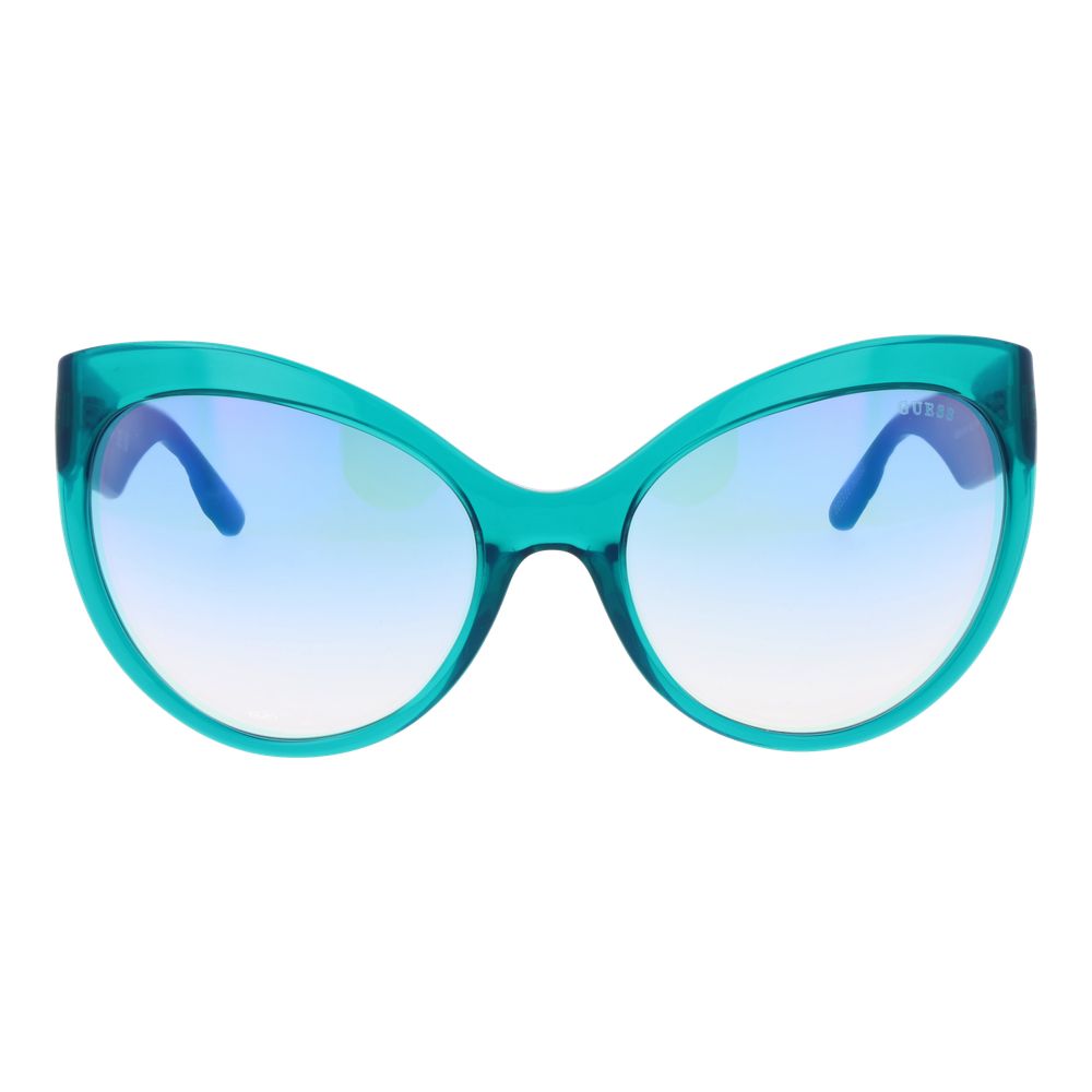 Lunettes de soleil Guess en acier inoxydable turquoise, avec monture élégante et verres teintés, pour un look tendance et sophistiqué.