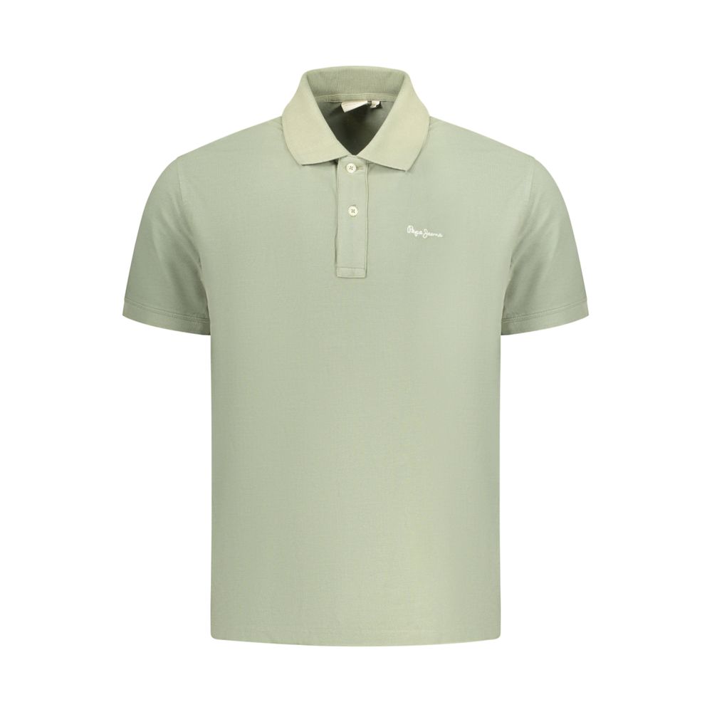 Chemise polo verte en coton pour homme de la marque Pepe Jeans, avec col et manches courtes.