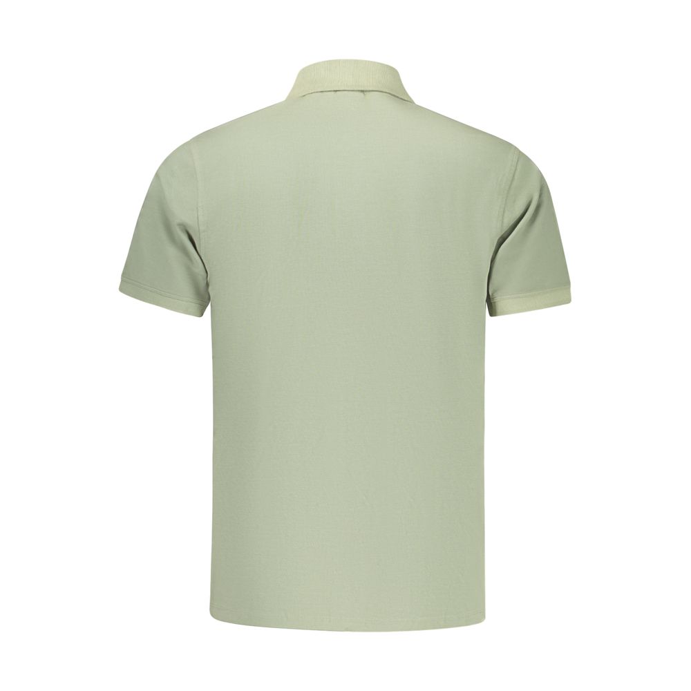 Chemise polo pour homme Pepe Jeans en coton vert, avec col et boutons, style décontracté et confortable.
