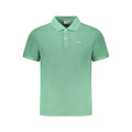 Polo homme Pepe Jeans en coton biologique vert, chemise élégante avec col classique et logo discret, style décontracté.