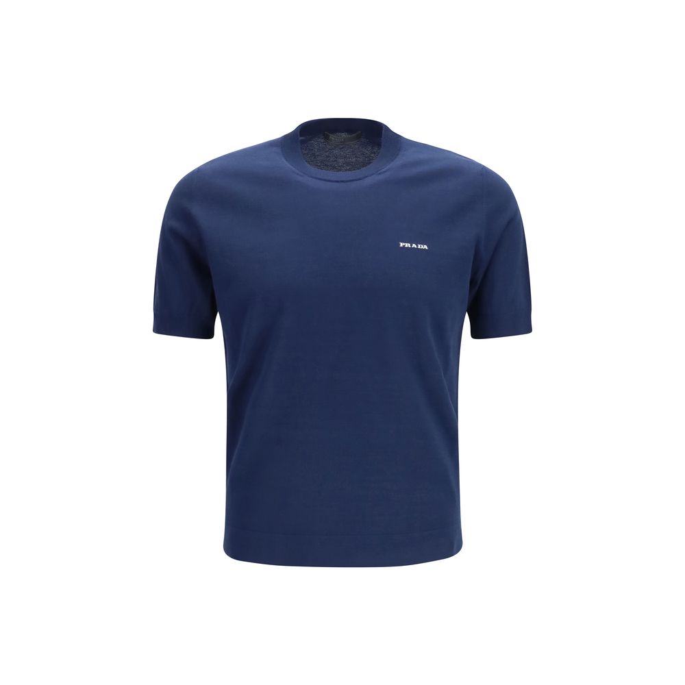 Prada blaues Baumwoll-T-Shirt
