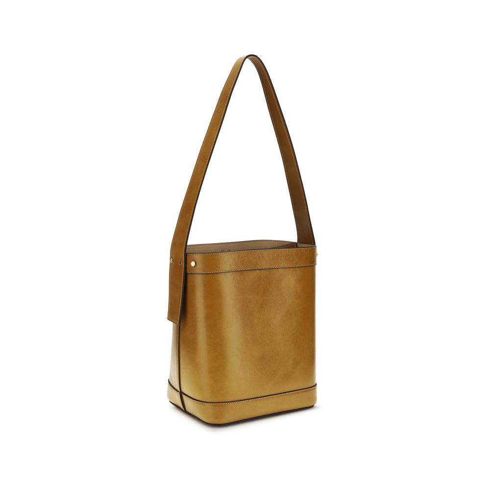 Sac à main bos Taurus en cuir de veau marron de Versace, sac élégant avec détails sophistiqués.