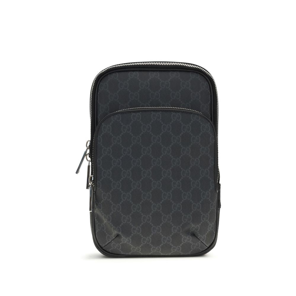 Gucci Schwarze Polyurethan-Schultertasche