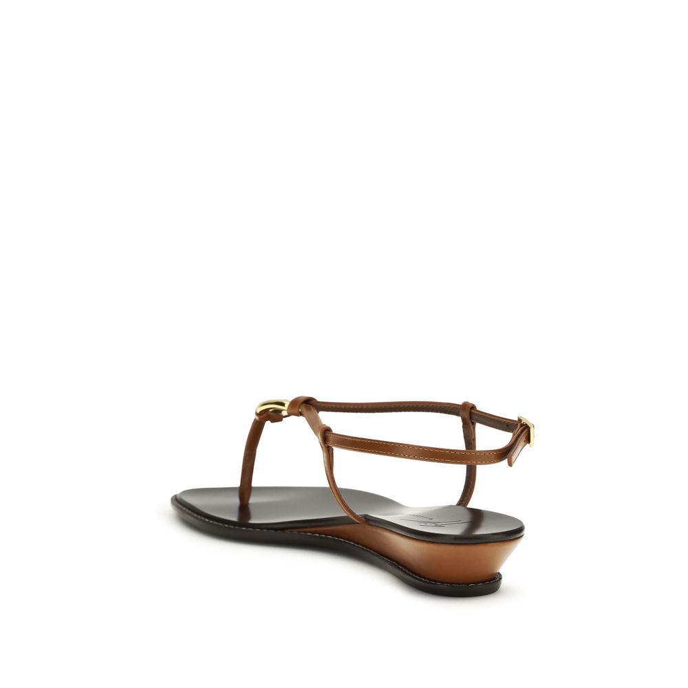 Giuseppe Zanotti Braune Keilsandalen aus Kalbsleder Bos Taurus