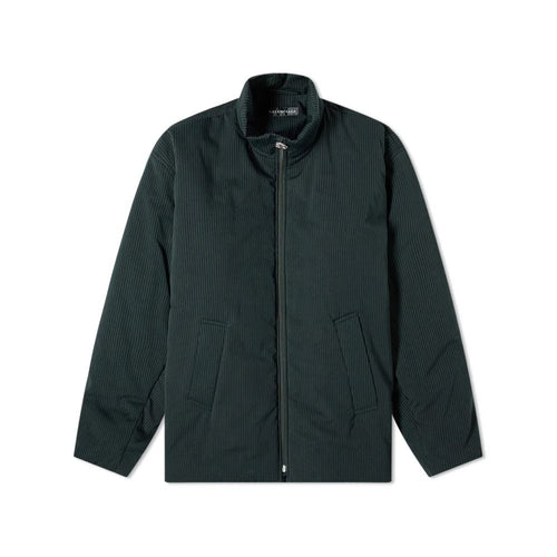 Veste longue noire en coton de Balenciaga, vue de face, avec détails de couture et col élégant, pour un style moderne et sophistiqué.