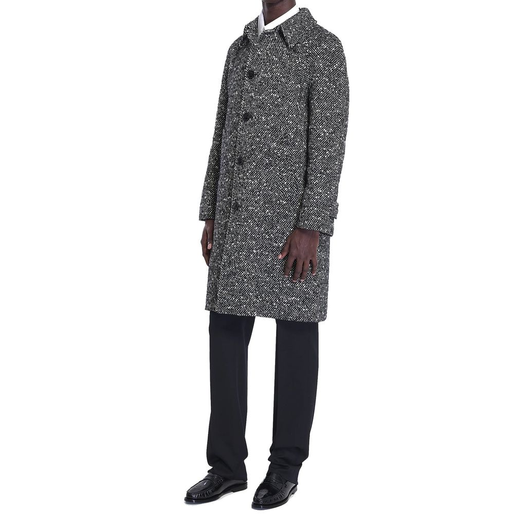 Manteau en mohair gris de Celine, coupe élégante, avec col et manches longues, idéal pour l'automne et l'hiver.