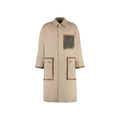 Manteau beige en coton de la marque Fendi, affichant un style élégant avec des détails sophistiqués.