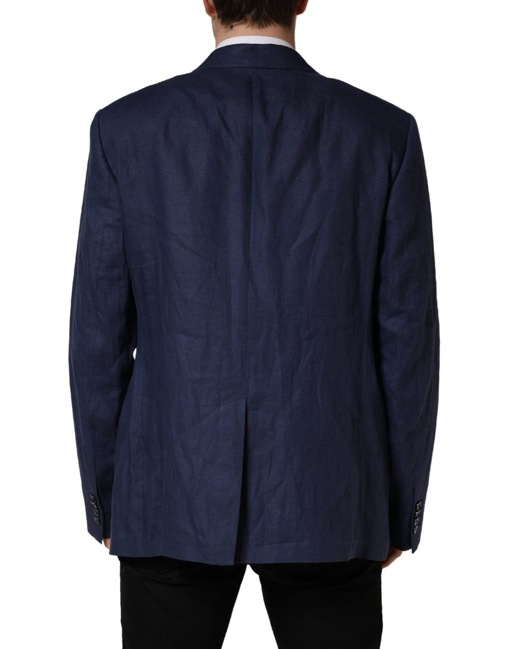 Veste de costume pour homme Dolce & Gabbana bleu à deux boutons, blazer à simple boutonnage élégant et moderne.