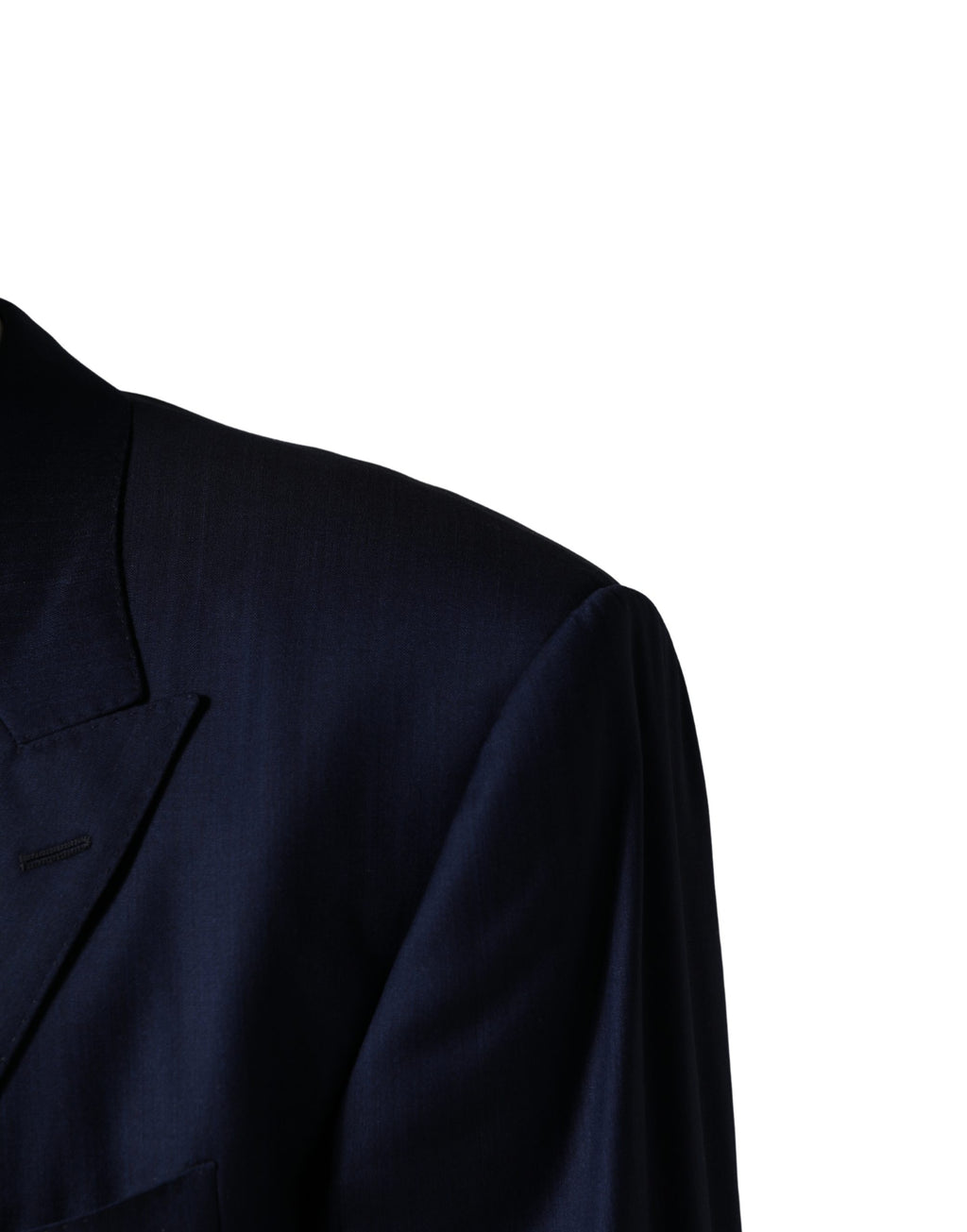 Veste de costume bleue Dolce & Gabbana à double boutonnage, coupe classique, détails élégants, tissu de qualité.