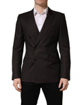 Veste de costume en laine violette foncée Dolce & Gabbana à double boutonnage, élégante et sophistiquée.