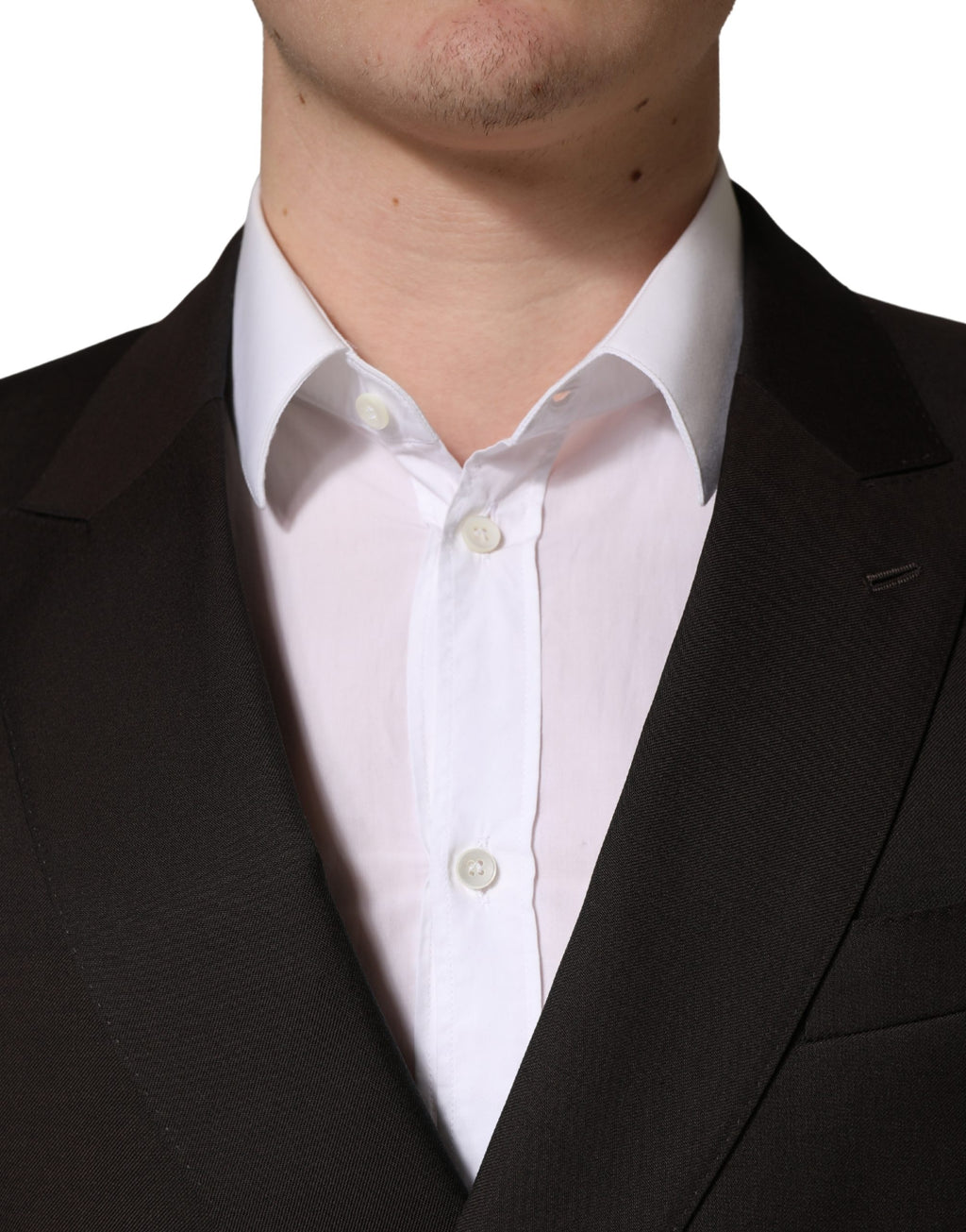 Costume homme en laine violette foncée Dolce & Gabbana, veste à double boutonnage élégante et sophistiquée.