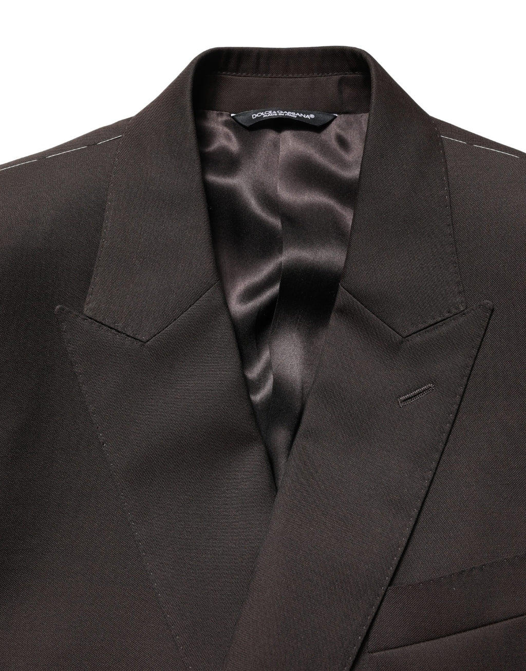 Veste blazer en laine violette foncée Dolce & Gabbana à double boutonnage, élégante et sophistiquée.
