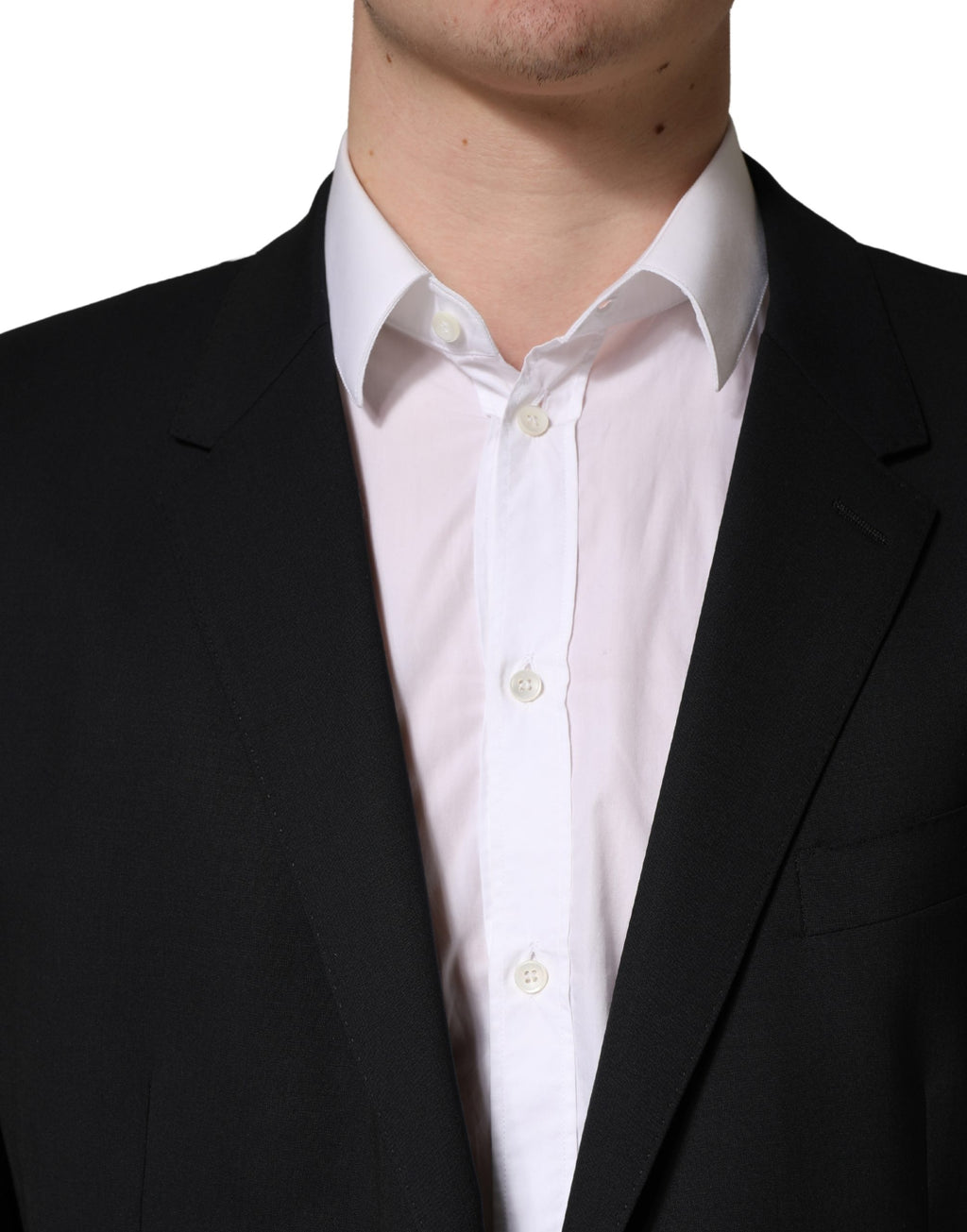 Costume homme bleu Dolce & Gabbana, veste à deux boutons, blazer élégant et classique, en tissu de qualité.