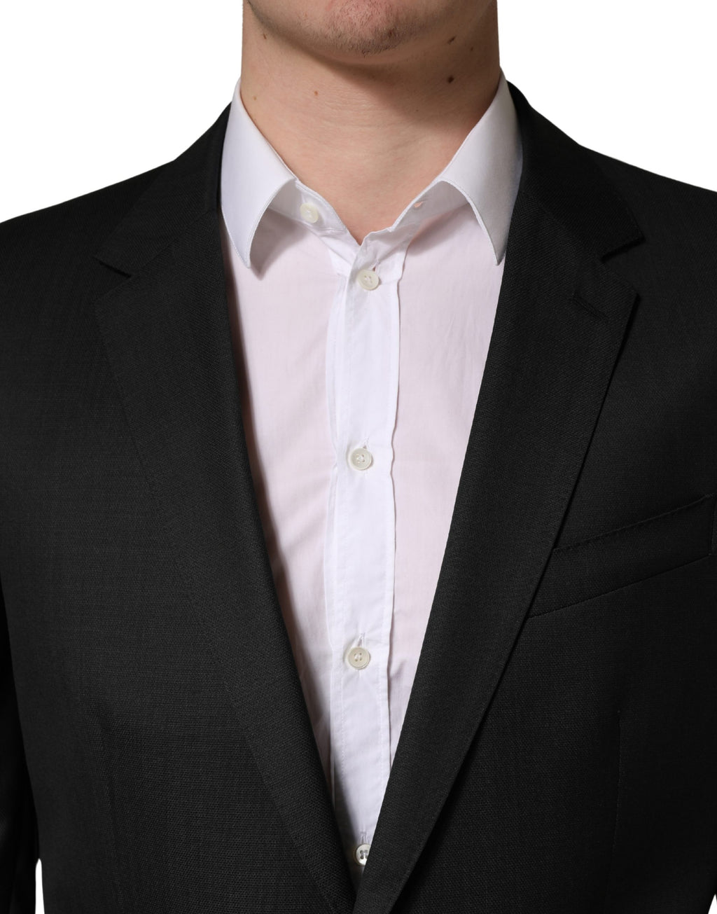 Costume formel en laine noire Dolce & Gabbana à deux boutons, costume deux pièces élégant et sophistiqué pour homme.