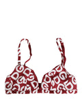 Soutien-gorge en coton doux rouge avec logo monogramme Dolce & Gabbana, sous-vêtements élégants et confortables.