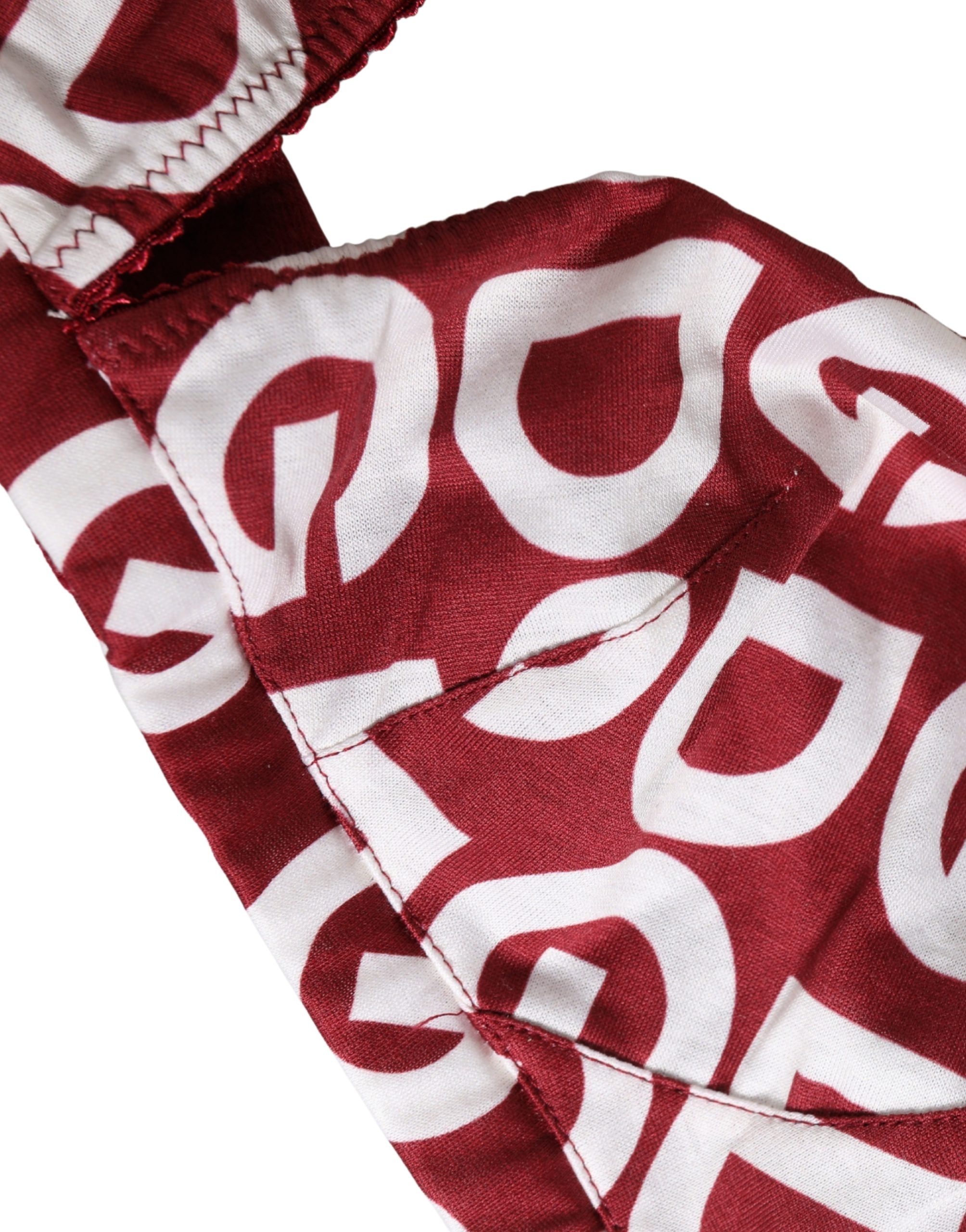 Soutien-gorge en coton rouge Dolce & Gabbana avec logo monogramme, coupe douce et confortée, lingerie élégante et raffinée.